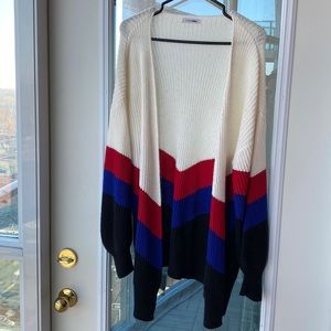 Oversized multi-colour cardigan